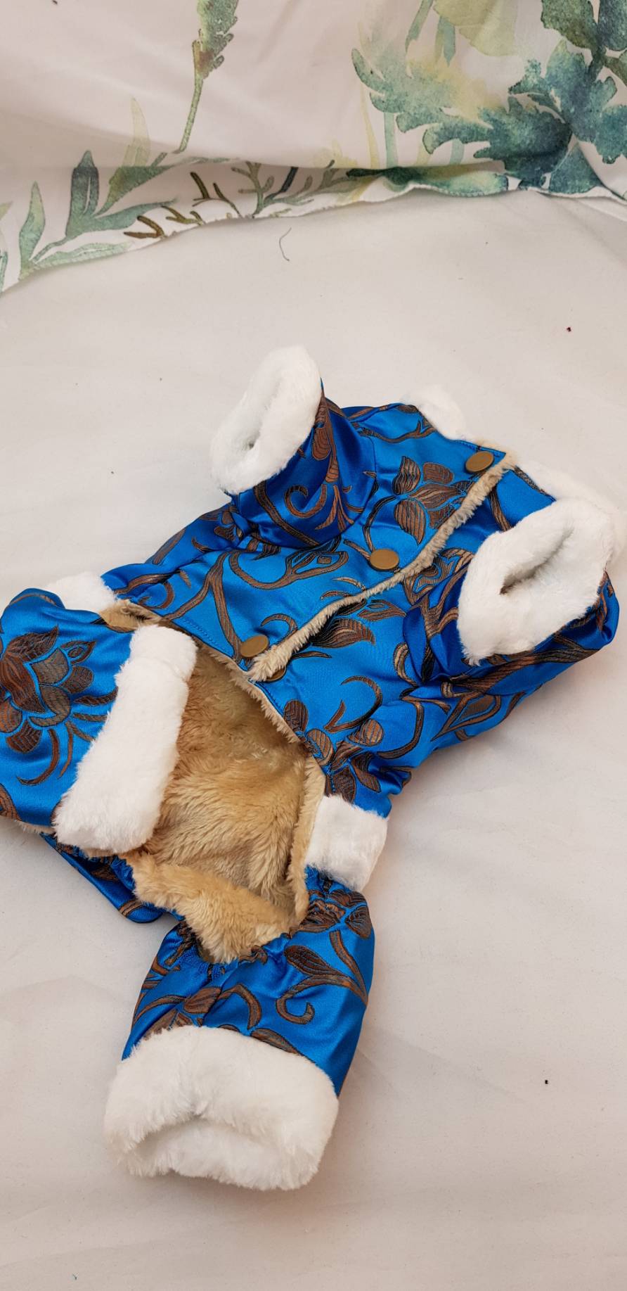 貓狗寵物服飾-四腳藍色唐裝
