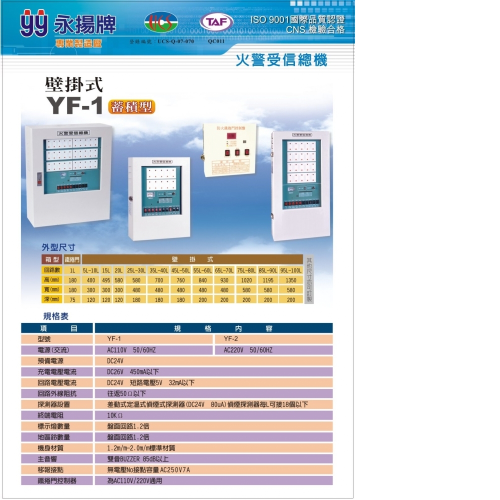 P型受信總機-壁掛式&鐵捲門控制器