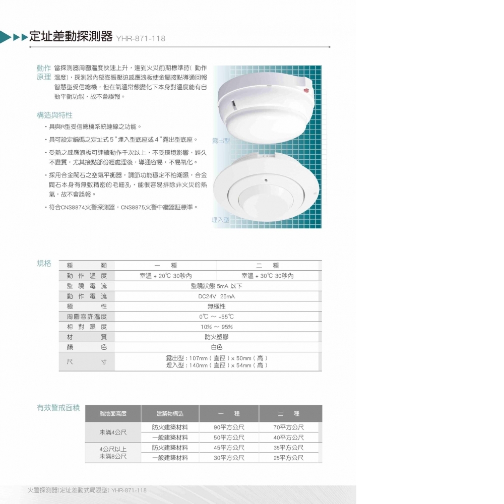 YHR-871-118定址式差動探測器