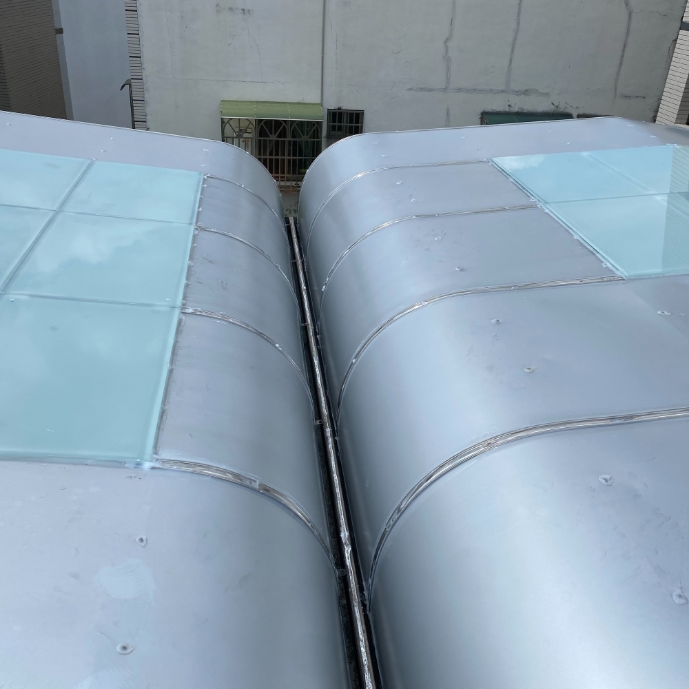 PC板採光罩更換膠合玻璃+塑鋁板 大里永隆二街