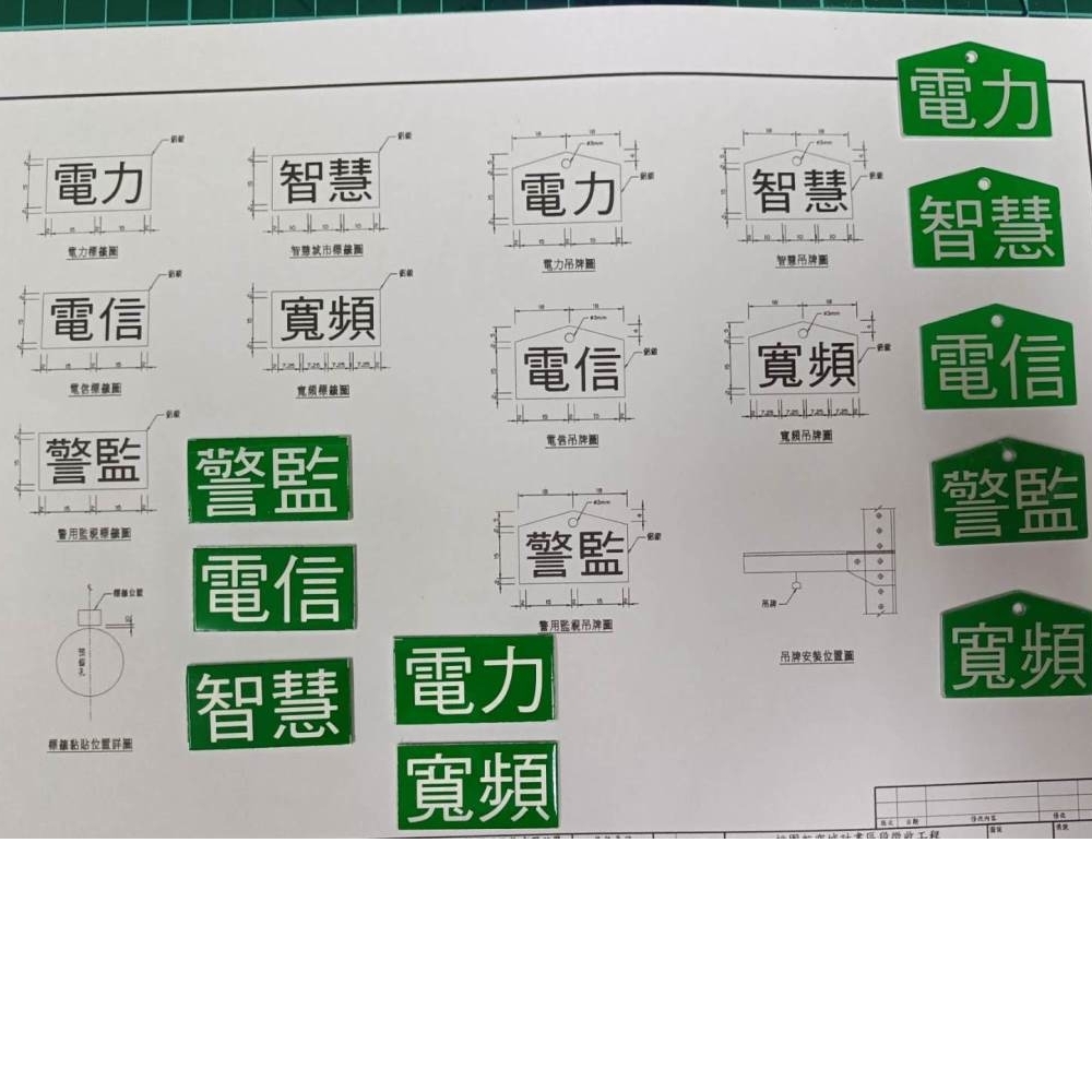 共同管道標籤訂製、吊