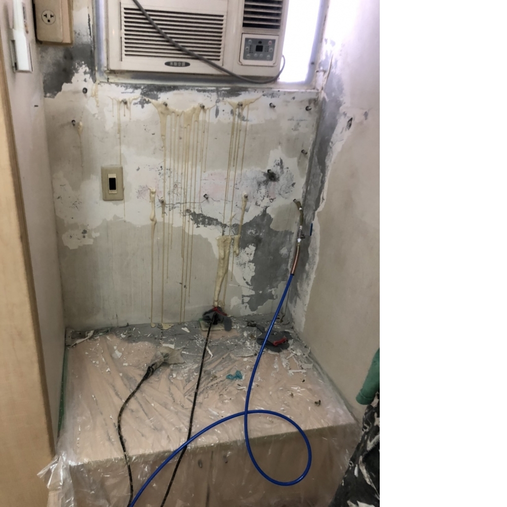 桃園高壓灌注打針止水含壁癌油漆復原冷氣窗下牆面下雨滲水