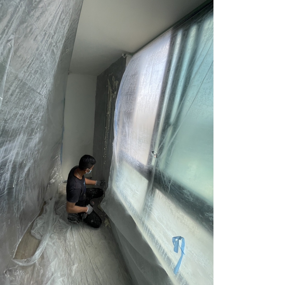 八德區窗戶漏水處打針作業 外牆奈米滲透透明防水塗料作業