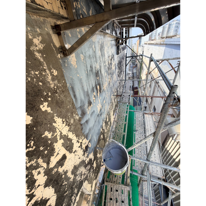 楊梅區頂樓 後外牆鷹架防水工程