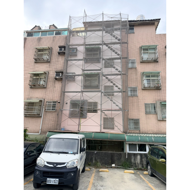 桃園區後外牆鷹架防水