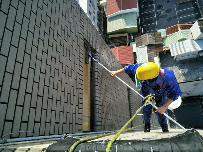 專業高空外牆雙繩垂降防水作業