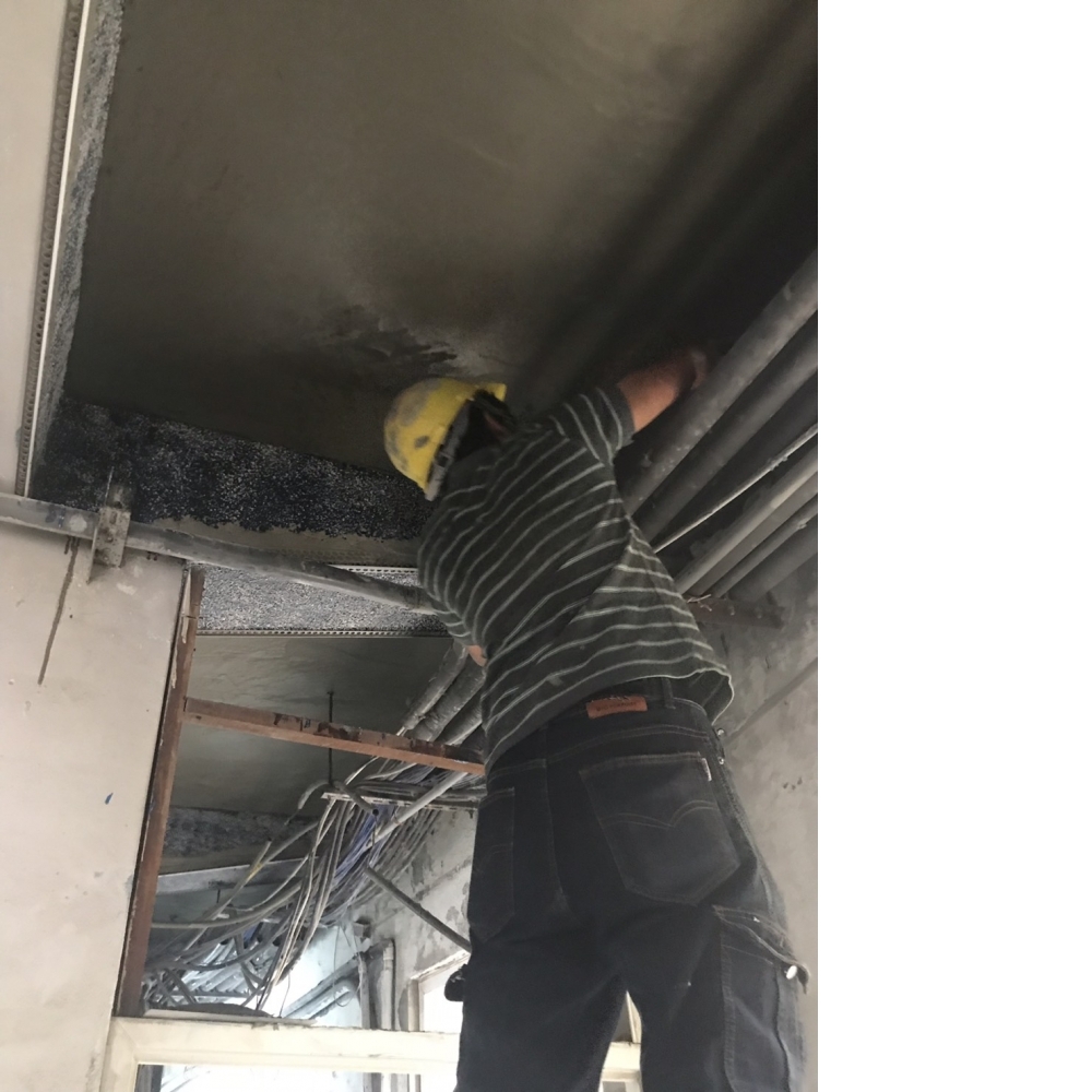 桃園觀音中華化工廠_碳纖維完成_1比2水泥粉光_屋頂水泥補平完成