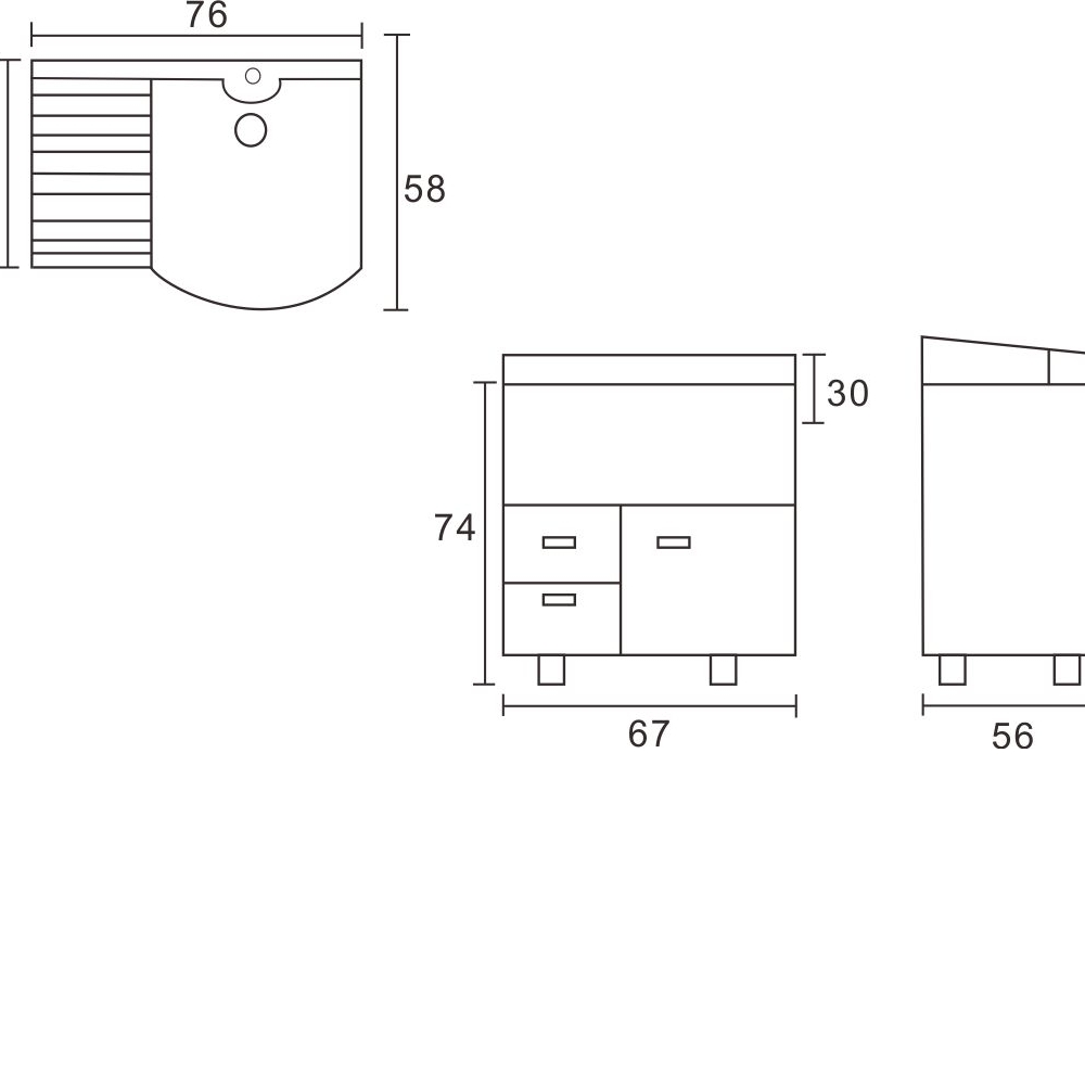 陶瓷洗衣櫃盆-規格:FC-122-2