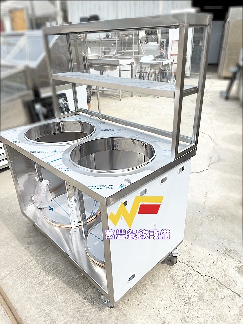 萬豐餐飲設備 全新 簡易兩口攤車/兩洞餐車/玻璃吧檯餐車/煮麵餐車/肉羹攤車/炒麵/肉丸玻璃吧檯餐車